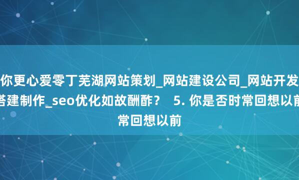 你更心爱零丁芜湖网站策划_网站建设公司_网站开发搭建制作_seo优化如故酬酢? 5. 你是否时常回想以前